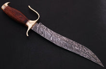 Load image into Gallery viewer, HS-343 | Custom Handmade Damascus Bowie Knife With Wood Handle