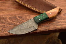 Load image into Gallery viewer, HS-838 Custom Handmade Damascus Skinner Knife With Hard Wood Handle