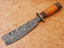Load image into Gallery viewer, HS -540 Custom Handmade Damascus Hunting Knife With Colored Bone Handle