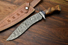 Load image into Gallery viewer, HS-868 Custom Handmade Damascus Steel Hunitng/Kukri Knife - Awesome Wood Handle
