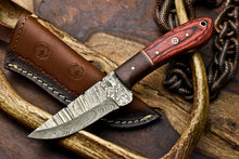 Load image into Gallery viewer, HS-681 Custom Handmade Damascus Steel Skinner Knife - Beautiful Wood Handle