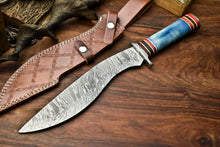 Load image into Gallery viewer, HS-864 Custom Handmade Damascus Steel Hunitng/Kukri Knife - Wood & Bone Handle