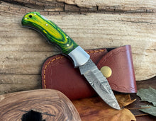 Load image into Gallery viewer, Custom Handmade Damascus Pocket Knife Best EDC Camping Knife