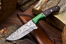 Load image into Gallery viewer, HS-677 Custom Handmade Damascus Steel Skinner Knife - Beautiful Hard Wood Handle
