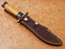 Load image into Gallery viewer, HS-347 | Custom Handmade Damascus Hunting/Bowie Knife With Colored Bone Handle