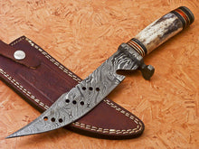 Load image into Gallery viewer, HS-553 Custom Handmade Damascus Hunting Knife With Camel Bone Handle