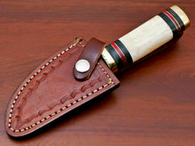Load image into Gallery viewer, HS-509 Custom Handmade Damascus Skinner/Hunting Knife With Camel Bone & Hard Wood Handle