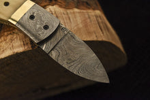 Load image into Gallery viewer, Handmade Damascus Mini Pocket Folding Knife