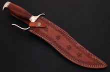 Load image into Gallery viewer, HS-343 | Custom Handmade Damascus Bowie Knife With Wood Handle