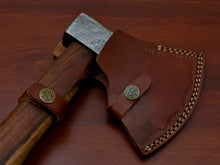 Load image into Gallery viewer, HS-1065 | Custom Handmade Damascus Hand Forged Tomahawk knife, Hatchet, Axe, Integral With Natural Wood