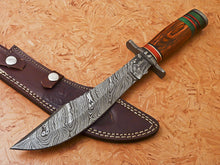 Load image into Gallery viewer, HS-346 | Custom Handmade Damascus Hunting Knife With Hard Wood Handle
