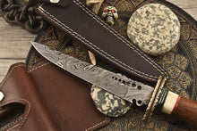 Load image into Gallery viewer, HS-532 Custom Handmade Damascus Fillet Fish Knife With Wood Handle