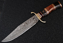 Load image into Gallery viewer, HS-342 | Custom Handmade Damascus Hunting Knife With Wood Handle