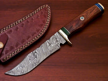 Load image into Gallery viewer, HS-524 Custom Handmade Damascus Hunting Knife Blade With Natural Wood Handle