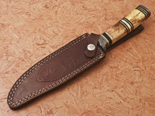 Load image into Gallery viewer, HS-348 | Custom Handmade Damascus Hunting /Bowie Knife With Bone Handle