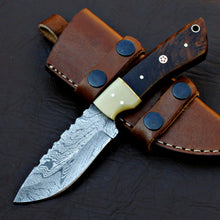 Load image into Gallery viewer, HS-577 CUSTOM HAND FORGED DAMASCUS STEEL HUNTING SKINNER KNIFE