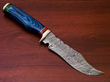 Load image into Gallery viewer, HS-510 Custom Handmade Damascus Hunting Knife With Hard Wood Handle