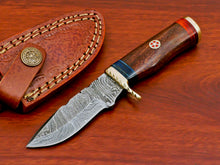 Load image into Gallery viewer, HS-788 Custom Handmade Damascus Skinner Knife With Wood Handles
