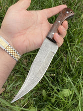 Load image into Gallery viewer, HS-449 | Custom Handmade Damascus Steel Hunting Knife 12 Inch - Wood Handle