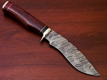 Load image into Gallery viewer, HS-521 Cutlery | Custom Handmade Damascus Hunting/Kukri Knife With Natural Wood Handle