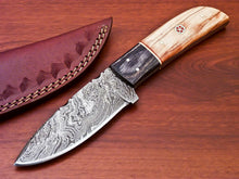 Load image into Gallery viewer, HS-809 Custom Handmade Damascus Skinner Knife With Wood Handle