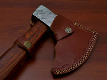 Load image into Gallery viewer, HS-1072 | Custom Handmade Damascus Hand Forged Tomahawk knife, Hatchet, Axe, Integral With Natural Wood