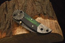 Load image into Gallery viewer, Custom Handmade Damascus Folding/Pocket Knife Liner Lock With Bone Handle