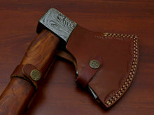 Load image into Gallery viewer, HS-1071 | Custom Handmade Damascus Hand Forged Tomahawk knife, Hatchet, Axe, Integral With Natural Wood