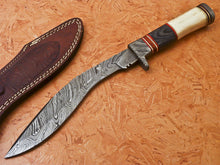 Load image into Gallery viewer, HS-883 Custom Handmade Damascus KUkri Knife With Wood + Bone Handle