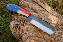 Load image into Gallery viewer, HS-1008 | Custom Handmade Rail Steel Cowboy Bull Cutter Knife With Beautiful Hard Wood And Bone Handle