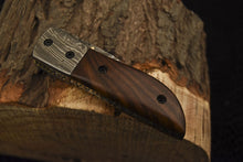 Load image into Gallery viewer, Custom Handmade Damascus Folding/Pocket Knife Liner Lock With Wood Handle