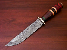 Load image into Gallery viewer, HS-512 Custom Handmade Damascus Hunting Knife With Bone & Wood Handle