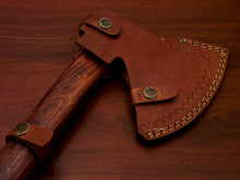 Load image into Gallery viewer, HS-1064 | Custom Handmade Damascus Hand Forged Tomahawk knife, Hatchet, Axe, Integral Natural Wood