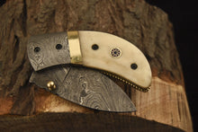 Load image into Gallery viewer, Handmade Damascus Mini Pocket Folding Knife