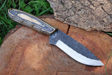Load image into Gallery viewer, HS-427 | Custom Handmade Railroad Steel Hunting Knife - Beautiful Wood Sheet Handle