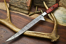 Load image into Gallery viewer, HS-264 Hand Made Damascus Steel Blade Fish Fillet Knife Full Tang Knife | HARD WOOD
