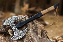 Load image into Gallery viewer, HS-1017 Custom handmade hand-forged carbon steel hunting axe Viking hatchet tomahawk axe