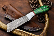 Load image into Gallery viewer, HS-1001 | Custom Handmade Damascus Steel Bull Cutter Knife - Beautiful Hard Wood Handle