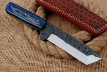 Load image into Gallery viewer, HS-742 Custom Handmade Railroad Steel Tanto/Skinner Knife With Hard Wood Handle