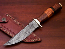 Load image into Gallery viewer, HS-525 Custom Handmade Damascus Hunting Knife Blade With Wood Handle
