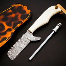 Load image into Gallery viewer, HS-964 '' Custom Hand Forged 6.00" Damascus Steel Full Tang Cowboy Bull Cutter Knife
