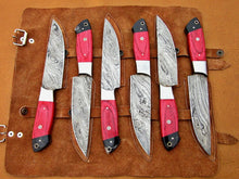 Load image into Gallery viewer, HS-196 Custom Handmade Damascus Steak Knives With Hard Wood Handle