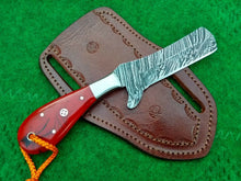 Load image into Gallery viewer, HS-993 COWBOY KNIFE CUSTOM HANDMADE EDC DAMASCUS HUNTING OUTDOOR PANCAKE SHEATH FREE