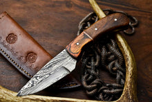Load image into Gallery viewer, HS-697 Custom Handmade Damascus Steel Skinner Knife - Beautiful Wood Handle