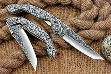 Load image into Gallery viewer, Custom Hand Engraved Folding-Pocket Knife Life Time Used With Very Good Price