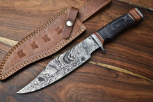 Load image into Gallery viewer, HS-317 Custom Hand Made Damascus Steel Blade Bowie Hunting Knife | HARD WOOD