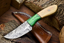 Load image into Gallery viewer, HS-707 Custom Handmade Damascus Steel Skinner Knife - Beautiful Wood Handle