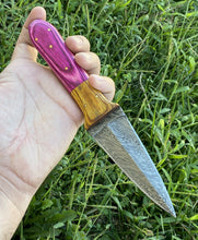 Load image into Gallery viewer, HS-860 Custom Handmade Damascus Steel Dagger Fix knife - Two Hard Wood Handle