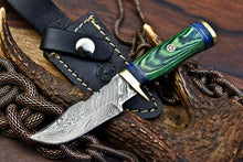 Load image into Gallery viewer, HS-711 Custom Handmade Damascus Steel Skinner Knife - Beautiful Hard Wood Handle
