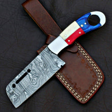 Load image into Gallery viewer, HS-573 CUSTOM HANDMADE DAMASCUS STEEL HUNTING CAMP CLEAVER KNIFE
